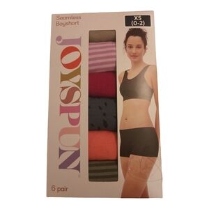 Joyspun Seamless Boyshort. Assorted colors. 6 pair. Size 0-2.